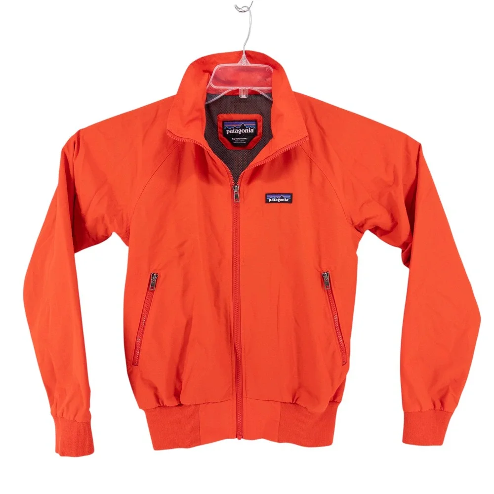Patagonia Mens‎ XS Baggies Jacket Bomber Full Zip Mesh Lined Red Pockets 28150